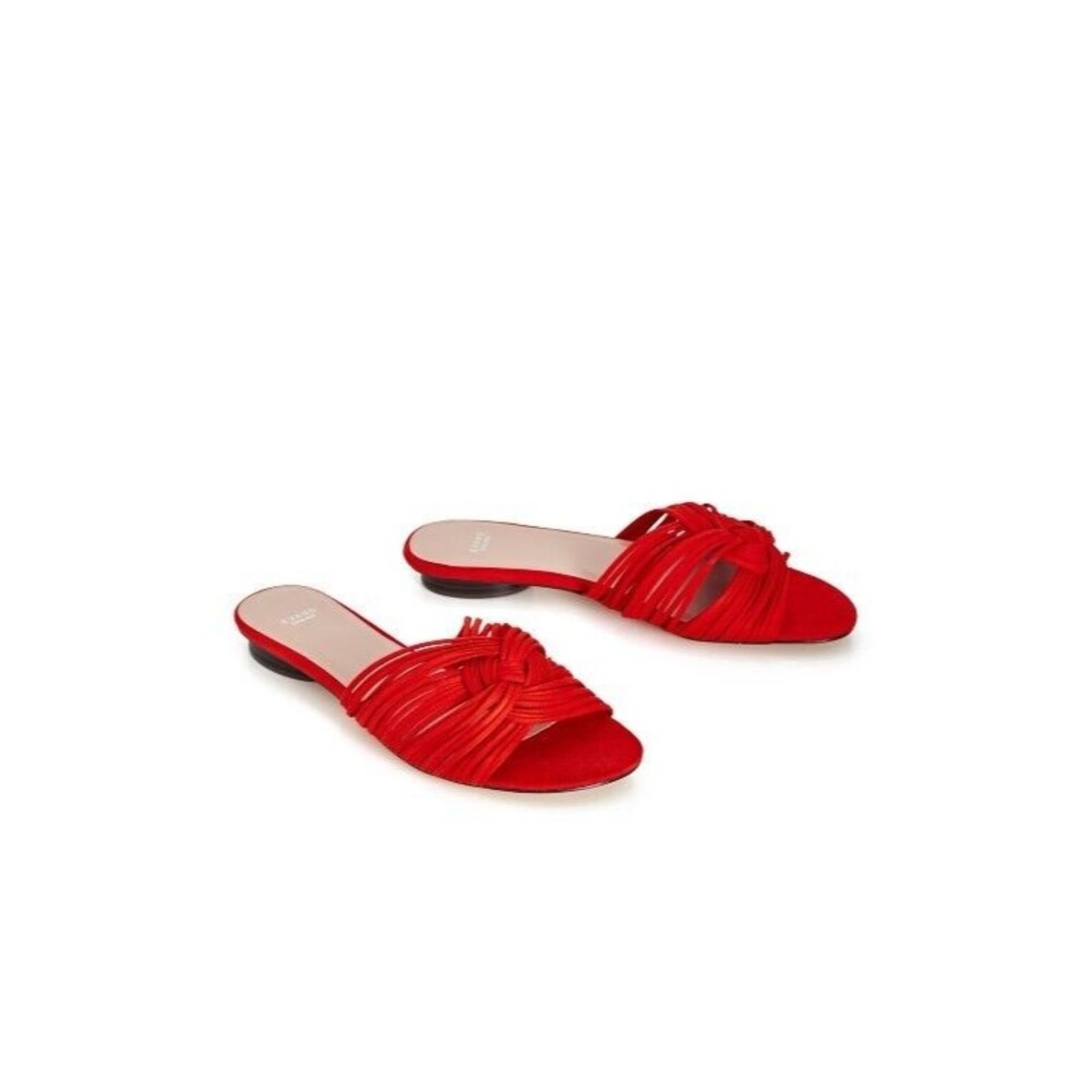 Avenue Sandals W 7EW Orange Faux Suede